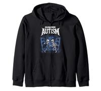 Headbangers para Autismo, Esqueleto, Mosh Pit Altavoces ruidosos Rock Sudadera con Capucha