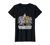 Headbanging Around The Christmas Tree Metal Navidad Camiseta gráfica económica, Mujer, Negro, XL