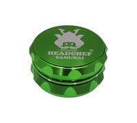 Headchef Samurai - Molinillo de hierbas, 62 mm, 2 partes, aluminio, varios colores (verde)