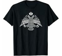 Headed Eagle American Orthodox Byzantine Double T-Tshirts Camisetas y Tops Black(X-Large)