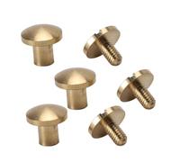 Headerbs 50 Juegos de Remaches de Latón, Remaches Duraderos de Doble Tapa, Fácil de Instalar para Manualidades de Cuero, Bolsos, Cinturones, Llaveros (latón)