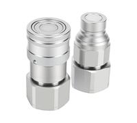 Headerbs Acoplador Rápido Hidráulico de Cara Plana, Conector NPT de 3/4 | Acoplamiento hidráulico Estándar Iso16028, Mecanismo de bloqueo a presión Acero galvanizado, Maquinaria agrícola