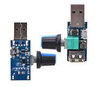 Headerbs Controlador de Velocidad para Ventilador USB, Perilla Continua, | Regulador de perilla de ajuste de flujo de aire para escritorios, entrada de DC4 a 12 V, salida de DC2.5 a 8 V