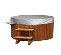 Headerbs Cubierta Redonda para Bañera de Hidromasaje Gris 190 Plata Tafetán de Poliéster Cubierta para Bañera de Hidromasaje Redonda Plegable Protección contra la Intemperie para Al Aire Libre y Uso