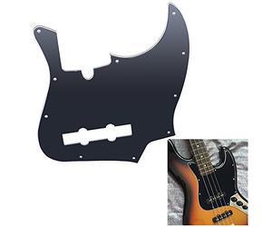 Headerbs Golpeador Estilo J Bass, Placa Rayada Negra de PVC de 3 Capas con 10 Orificios para bajo de Jazz Estándar, Accesorios de Guitarra Eléctrica de 2,2 Mm de Espesor