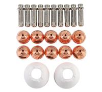 Headerbs Punta de Cortador de Electrodo Kit, PCH 51 Latón | 10 boquillas, 10 electrodos, 2 cubiertas, consumibles para pistola de corte PCH-51, piezas de repuesto directo, juego de