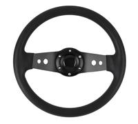 Headerbs Volero de Dirección del Automóvil Volio de Dirección PU Directivo PU Aluminio con Tornillos Cambrantes de Cables de Bocina de Tornillo Cubierta de Botón para Maniobrabilidad (Black)