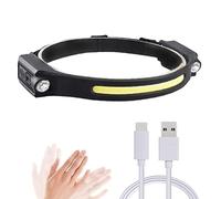 Headlamp USB Rechargeable, Bright Wide Beam Head Lamp with 5 Kinds of Lights and Sensors Long Battery Life Life Grade Waterproofing Head Light Flashlight for Hiking Running