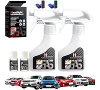 Headlight Restoration Spray, Headlight Restoration Kit, Waterproof Gloss Finish, Restores Clarity,Removes Yellowing & Oxidation for Cars, Trucks, SUVs (2PCS)