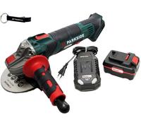 HEADNMORE® Bundle Parkside PWSA 20 - Amoladora angular con batería de 20 V en maletín de transporte + llavero HEADNMORE® (1 batería de 4 Ah)