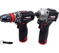 HEADNMORE® Paquete - Taladro atornillador de batería PARKSIDE PERFORMANCE® de 12V + Atornillador de impacto de 1/4" incl. 2 baterías + Llavero