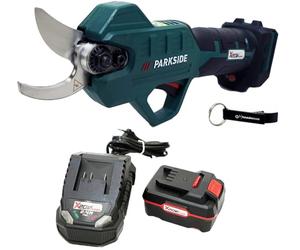 HEADNMORE® Parkside® Paas 20 Tijeras de podar inalámbricas 20V + llavero HEADNMORE® (1 batería 4 Ah)
