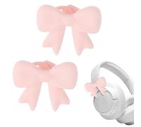 Headphone Accessories - 3D Silicone Bow Headphone Attachment Set, Cute Decorative Headset Bow Clips, For Women Girls, Stylish Headphones Decor For Party Streaming Studying Work Travel Commuting