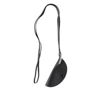 Headphone Storage Bag - 4.3 Inch Neck Pouch | PU Leather Case - Compact Carrying Pouch with Strap For Earphones Keys Small Accessories Travel Organizer Lightweight Black Brown