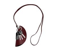 Headphone Storage Bag - 4.3 Inch Neck Pouch | PU Leather Case - Compact Carrying Pouch with Strap For Earphones Keys Small Accessories Travel Organizer Lightweight Black Brown