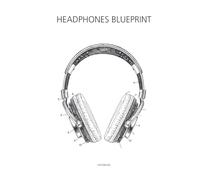 Headphones Blueprint Hardcover Notebook Premium Audio Engineering Journal for Producers & Sound Designers