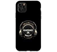 Headphones On World Off Music Audio Listener Carcasa para iPhone 11 Pro Max