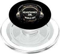 Headphones On World Off Music Audio Listener PopSockets PopGrip para MagSafe