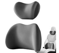 Headrest And Lumbar Support Cushion - Milk Silk 40x27x8cm | Car Lumbar Support Pillow Set, Adjustable Back Supports Cushion, Ergonomic Neck Headrest Pillow For Car Home Airplane | Driving Comfort