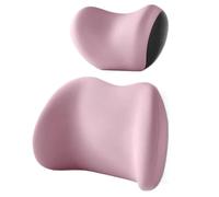 Headrest And Lumbar Support Cushion - Milk Silk 40x27x8cm | Car Lumbar Support Pillow Set, Adjustable Back Supports Cushion, Ergonomic Neck Headrest Pillow For Car Home Airplane | Driving Comfort