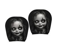 Headrest Cover 2 Piece Scary Face Design Horror Seat Guard