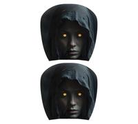 Headrest Covers For Cars - 2 Piece Spooky Face, Soft Halloween Decor