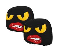 Headrest Covers Set | Funny Double Sided Printing Washable Decor | Car Head