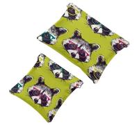 Heads of Cool Raccoons en bolsa de cosméticos de bolsillo para gafas de colores, bolsa de maquillaje impermeable sin cierre automático, mini almacenamiento de viaje portátil para auriculares y joyas,