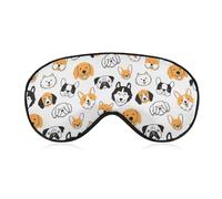 Heads of Different Dogs - Máscara de dormir con correa ajustable, cómoda y suave, ayuda para dormir, antifaz que bloquea la luz