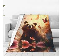 Heads Up Bear - Manta de franela ultrasuave para el hogar, manta de siesta, tapete de picnic para camping, 50 x 40 pulgadas