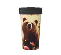 Heads Up Bear - Termo de vacío impreso, taza de café portátil, taza de agua para oficina y fitness
