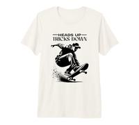 Heads Up Trucos Down (Skateboarding) Camiseta Premium