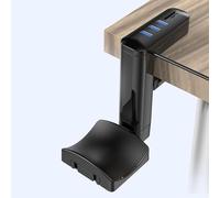 Headset-Aufhänger für den Schreibtisch, Kopfhörerhalter Unter dem Schreibtisch | 360° drehbarer Kopfhörerständer mit USB-Anschlüssen, Kopfhörerhaken, Kopfhöreraufhänger für Home-Office