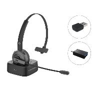 Conceptronic POLONA03BDA auricular y casco Auriculares Inalámbrico Diadema Oficina/Centro de llamadas Bluetooth Base de carga Negro