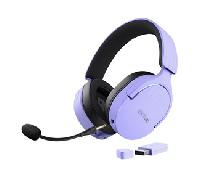 GXTrust 491P Fayzo Cascos Gaming Inalámbricos Bluetooth + 2.4 GHz, 7.1 Sonido Envolvente, Batería de 22 Horas, Auriculares Inalámbricos RGB Over-Ear PC PS5 PS4 Switch - Morado