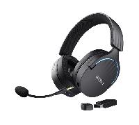 HEADSET BLUETOOTH TRUST GAMING FAYZO GXT 491 NEGRO 24901 BT Y USB 2.4Ghz MICROFONO DESMONTABLE Y FLEXIBLE CARGA USB-C CONTROLES EN LA OREJA RGB
