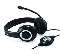 HEADSET CONCEPTRONIC CHATSTAR2U2R USB MICROFONO FLEXIBLE CONTROL DE VOLUMEN COLOR NEGRO / BLANCO CCHATSTARU2B