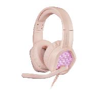 HEADSET MARS GAMING MH320 PINK HI-FI ULTRA-BASS 3D JACK 3.5mm ILUMINACION RGB FLOW (ALIMENTADA POR USB)