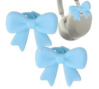 Headset Ornament - Bowknot Accent, 2 Unit Decorative Charm for Earmuffs, Playful Addition with Durable Material, Lovely Enhancement for Girls, Audio, Leisure, Meetings and Transit