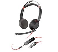 HP Poly Blackwire 5220 Auriculares Estéreo USB-C + Conector de 3.5mm + Adaptador USB-C/A