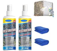 Headstone Restoration and Cleaning Spray, Stone Cleaner Gravestone Cleaning Kit Restoring and Protecting Tombstones, 100ml, Tombstone Monument Cleaner for Cemetery Memorials (2Set)