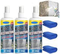 Headstone Restoration and Cleaning Spray, Stone Cleaner Gravestone Cleaning Kit Restoring and Protecting Tombstones, 100ml, Tombstone Monument Cleaner for Cemetery Memorials (3Set)