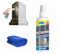 Headstone Restoration Cleaning Spray, Headstone Cleaner for Graves, Tombstones & Headstones, Gravestone Cleaning Spray for Stone & Tile, Marble Granite Cleaner, Restores & Protects (50ml)
