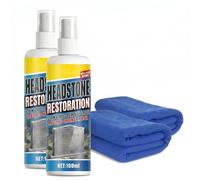 Headstone Restoration Cleaning Spray Kit - Gentle Monument & Tombstone Cleaner Solution Restores Natural Stone Luster Without Scrubbing - Safe for Granite & Marble (100ml/3.4oz) (2PCS)