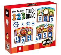 Headu 1041750-123 Montessori Touch Bingo, Juego Educativo Infantil- Aprender Números y Cantidades