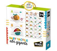 HEADU - Baby Tactile ABC - Letras y Palabras para los más pequeños | Alfabetiere Táctil Niños 1-4 Años, Puzzle Gigante 28 Piezas, Aprender Letras y Primeras Palabras, Encastres Autocorrectivos, Made