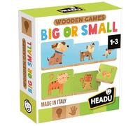 Headu - Big Or Small Juego Educativo De Madera | Puzzle 3 Años con Animales | Domino Infantil Montessori | Juego Niño 3 Años para Lógica Y Motricidad | Made In Italy