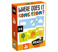 HEADU De dónde viene. Juguetes educativos, aprende el origen, edades de 3 a 6 años, aprende de dónde vienen las cosas, rompecabezas educativo, rompecabezas de aprendizaje