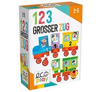 Headu DE52590 123 Montessori - Juego Educativo de Tren Grande, Color Naranja