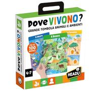 HEADU - Donde Viven los Animales - Bómbola de ambientes con más de 100 Animales | Juego Educativo para clasificar y Conocer la Naturaleza, Juego Educativo para niños de 4 a 7 años, Idea Regalo